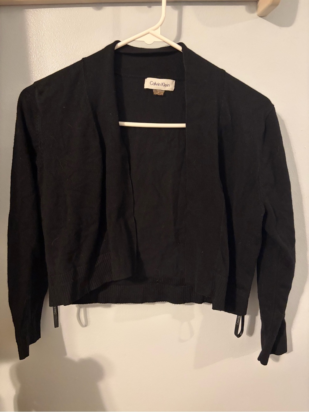 Calvin Klein Black Open-Front Cropped Cardigan